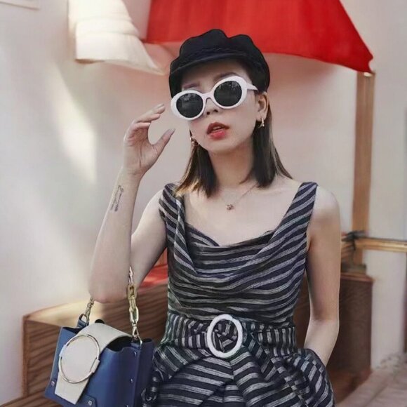 NWT C/meo Collective Blinded Top Black Stripe - Picture 4 of 5